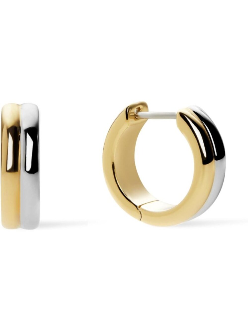Stylish Mixed Metal Huggie Hoop Earrings for Women - Silver & Gold Fashion